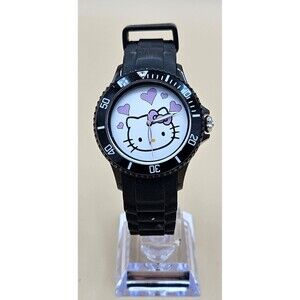 Hello Kitty Sanrio Watch HKAQ2414 – Black Band , Japan Quartz, 3ATM